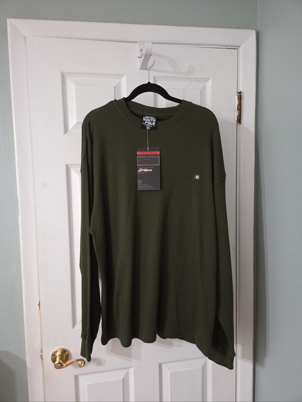 South Pole Olive Green Long Sleeve Thermal Top. XL. NWT
